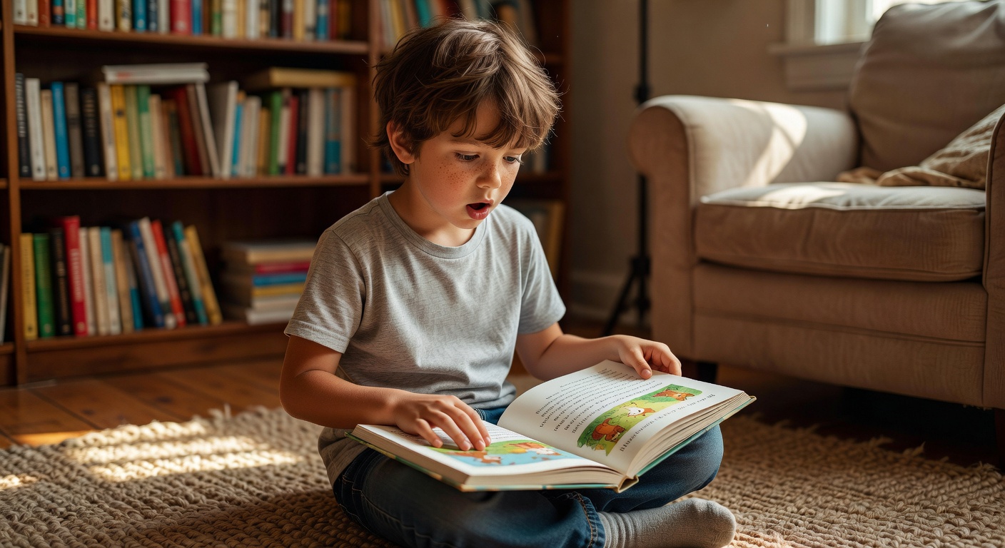 Niña practicando lectura