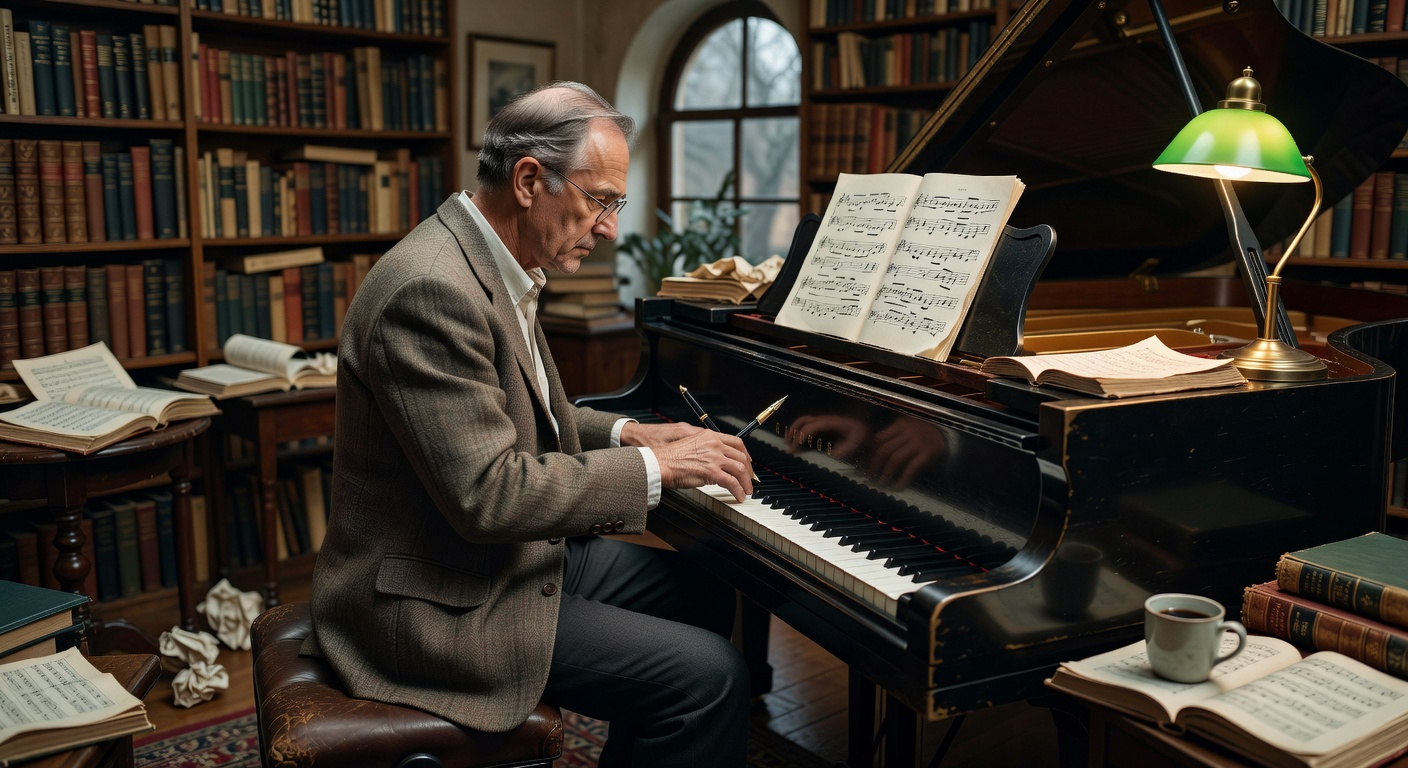 Compositor practicando música