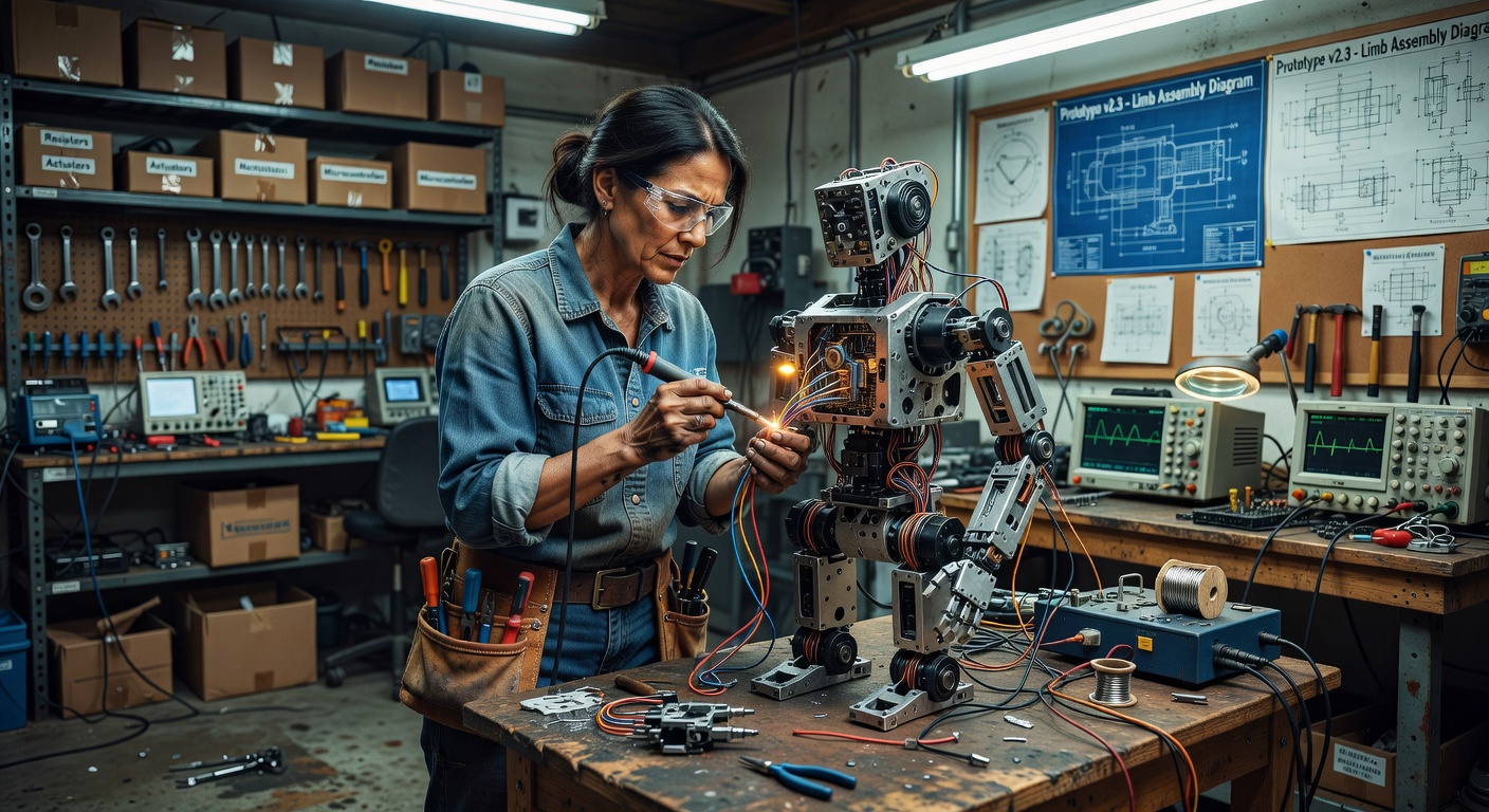 Ingeniero practicando prototipado