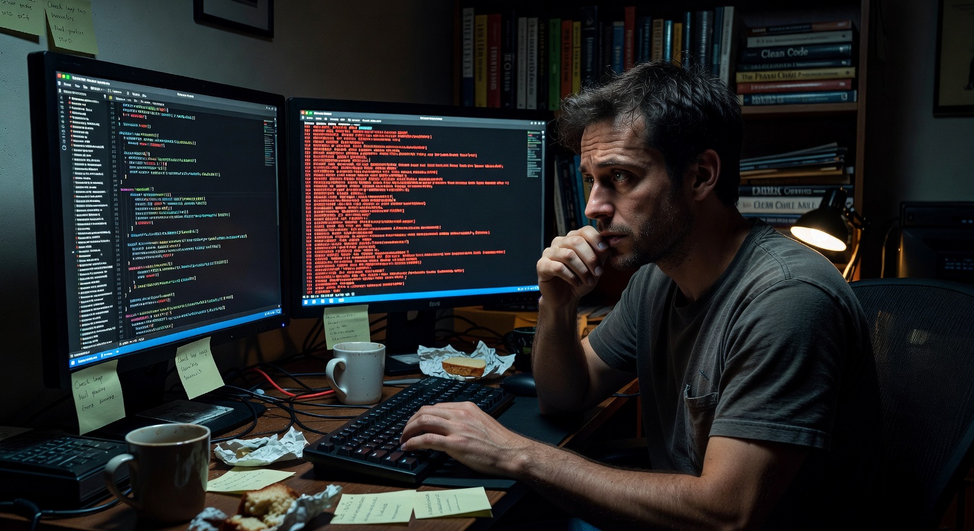 Programador practicando código